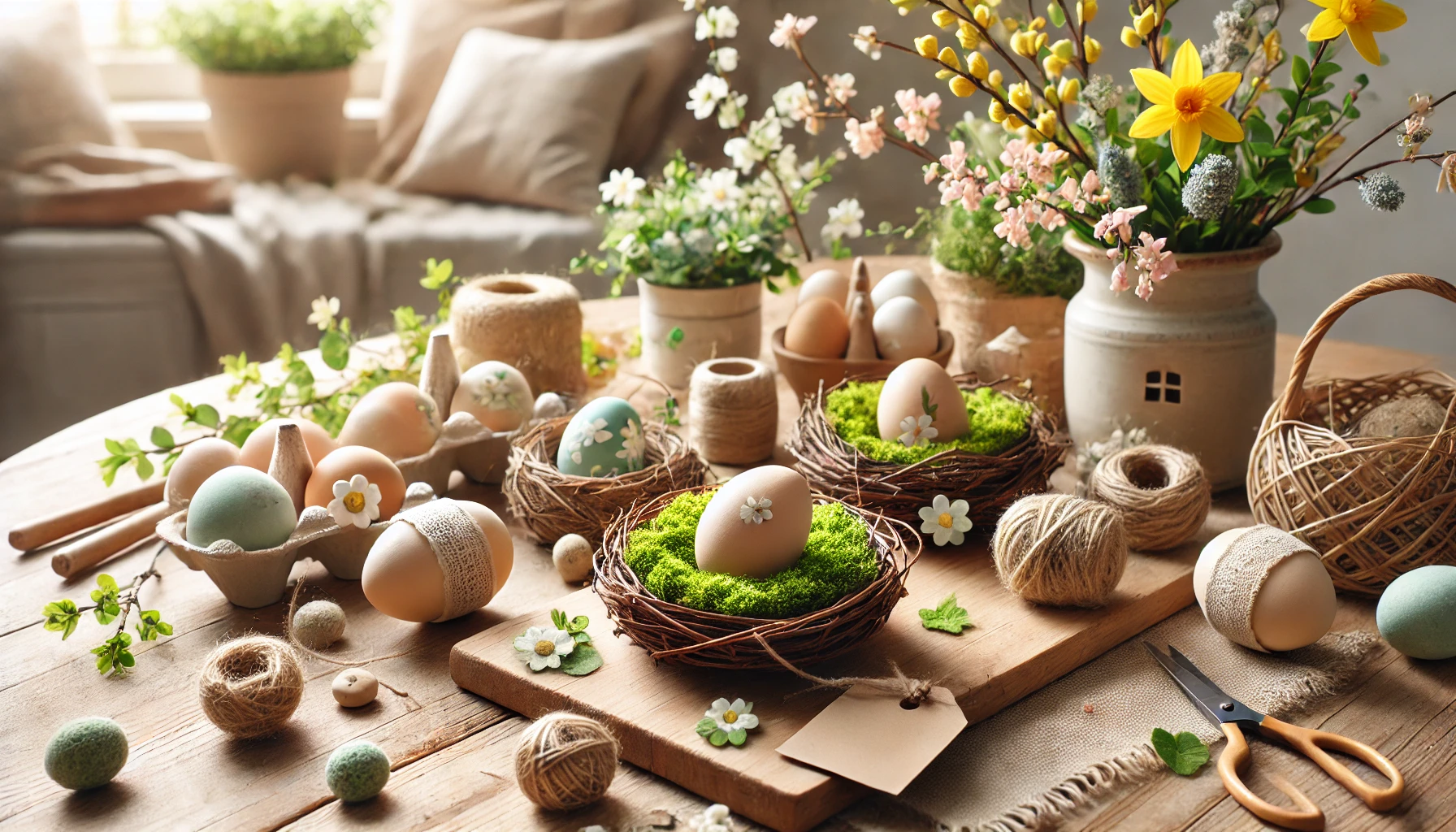 Přečtete si více ze článku Jarní výzdoba domova: DIY velikonoční dekorace z přírodních materiálů